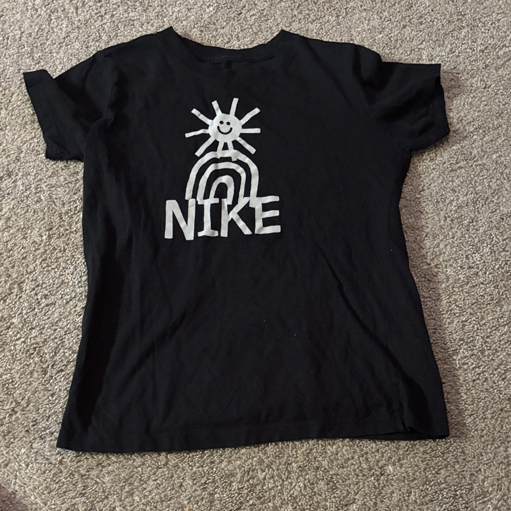 Nike Kids Black Tee with White Graphic